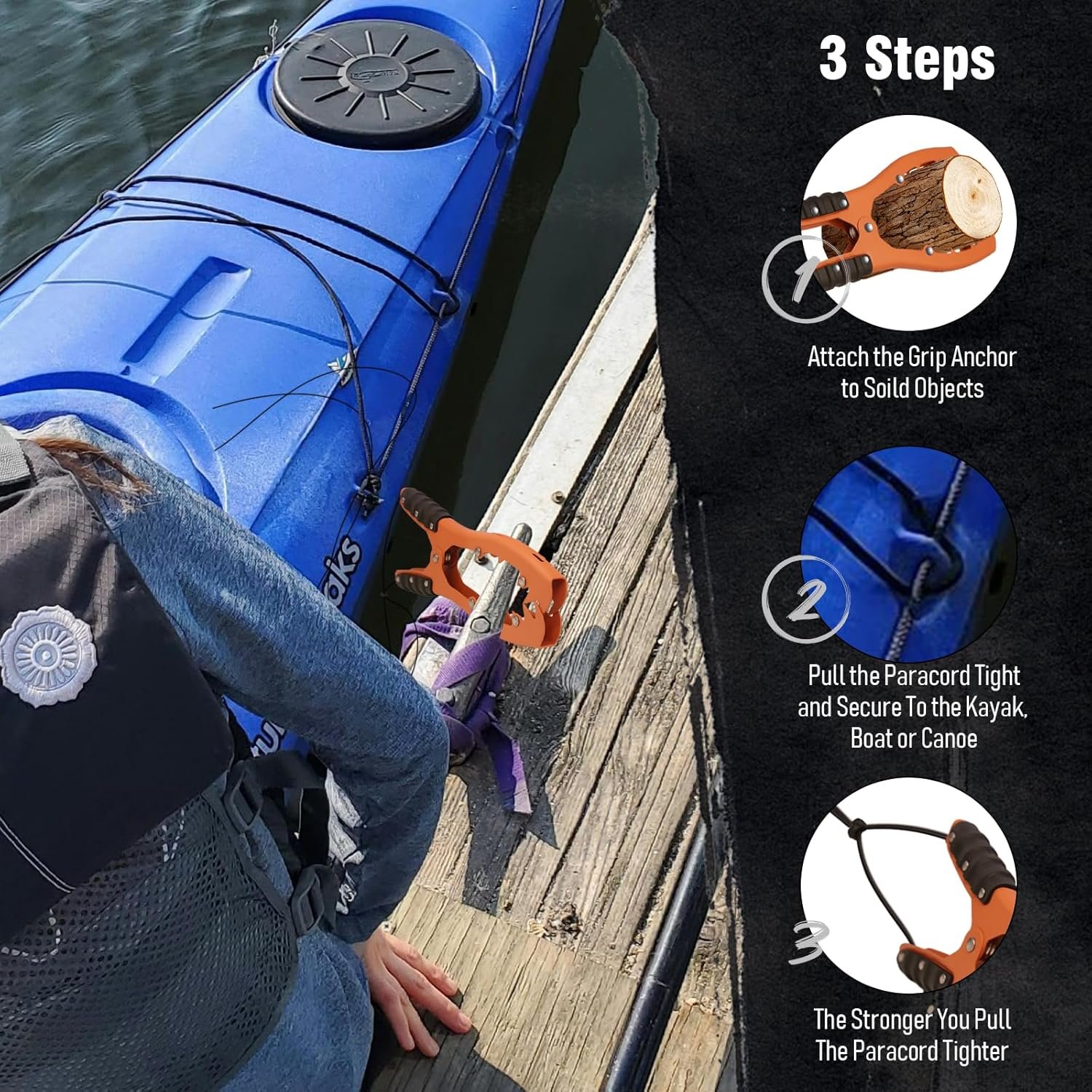 NEW-Vi Kayak Anchor Grip pinza per ancora con cordino