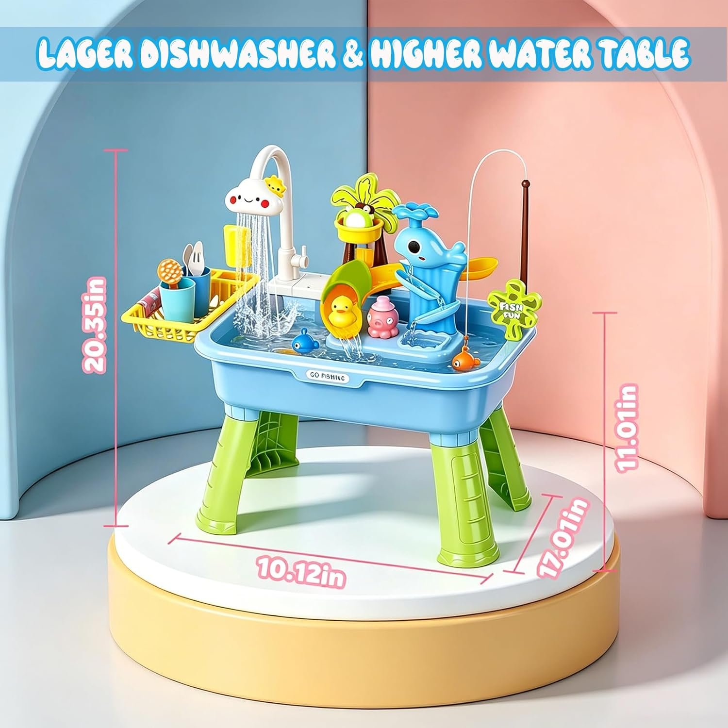 NEW-Vi Water Play Table tavolo acqua blu con pompa