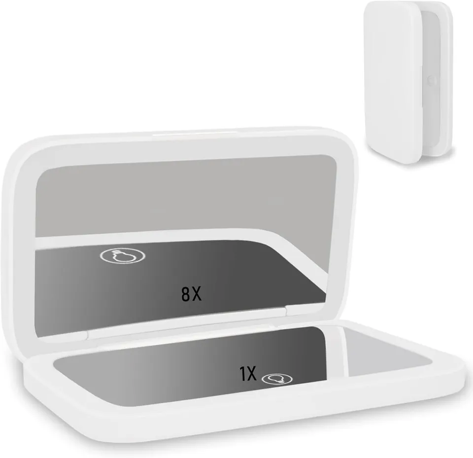 NEW-Vi Beauty Mirror specchio trucco da viaggio 1x/8x bianco