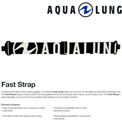 Aqualung Maschere da immersione Fast Strap cinghia bianca nera