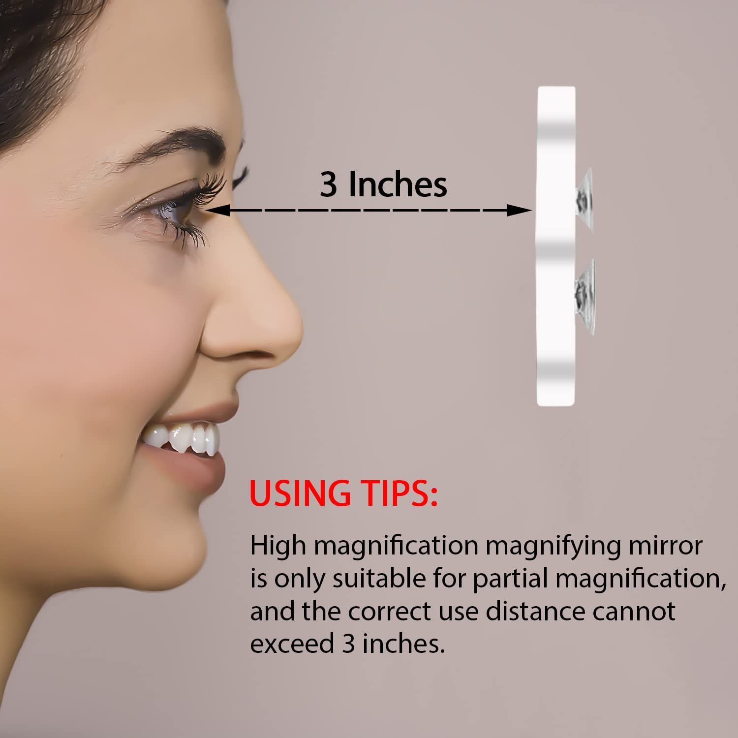 NEW-Vi Beauty Mirror Milishow Magnifying Mirror specchio 10x con pinzetta