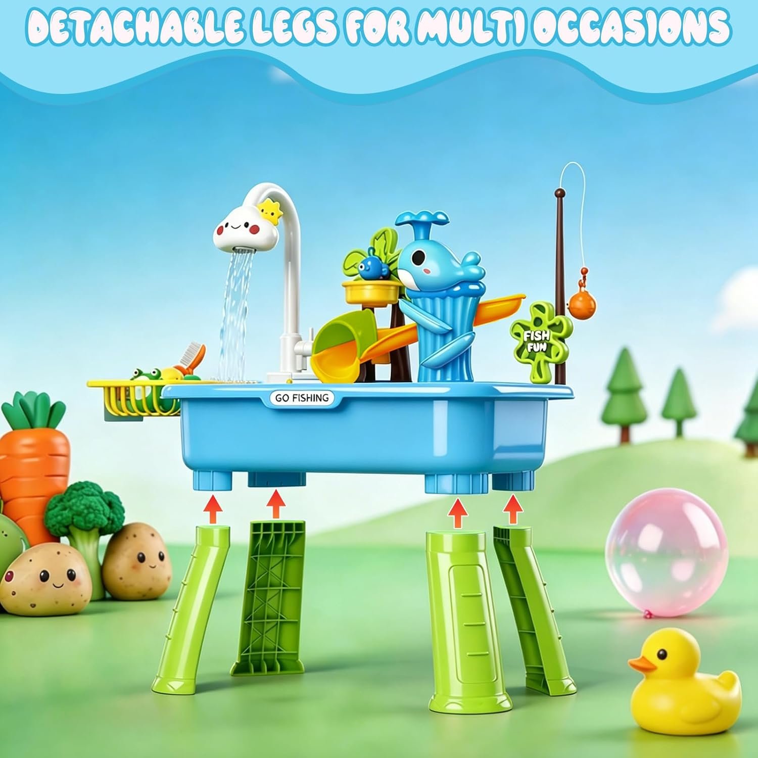 NEW-Vi Water Play Table tavolo acqua blu con pompa