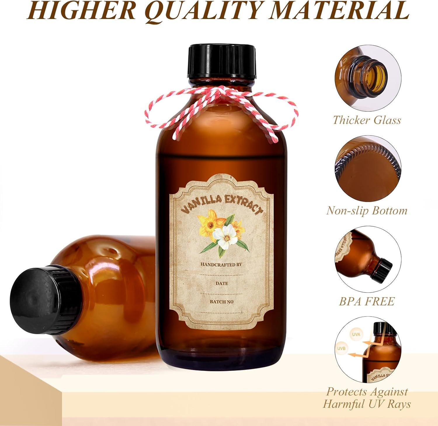NEW-Vi Glass Bottles bottigliette vetro ambrato 60 ml 12 pezzi