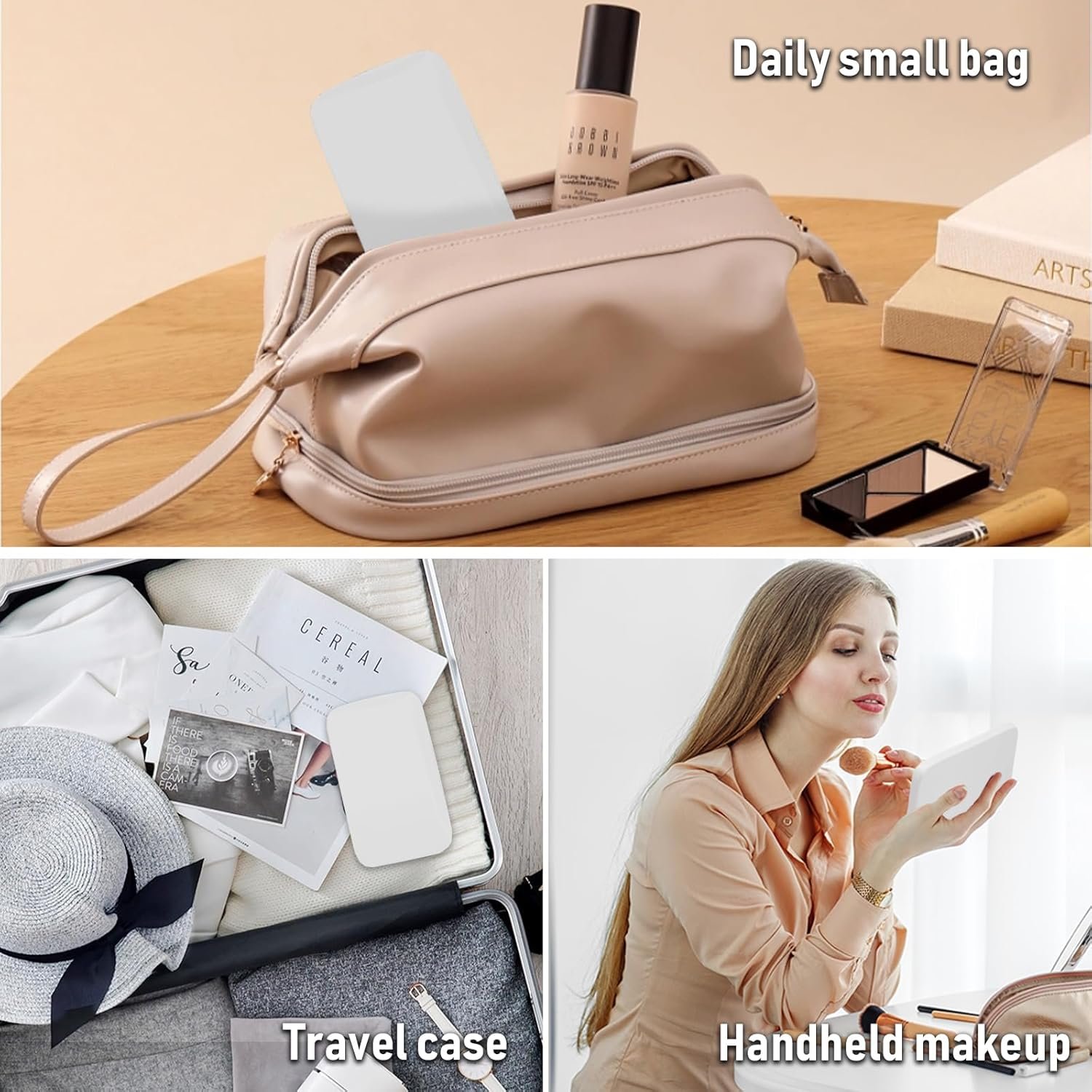 NEW-Vi Beauty Mirror specchio trucco da viaggio 1x/8x bianco