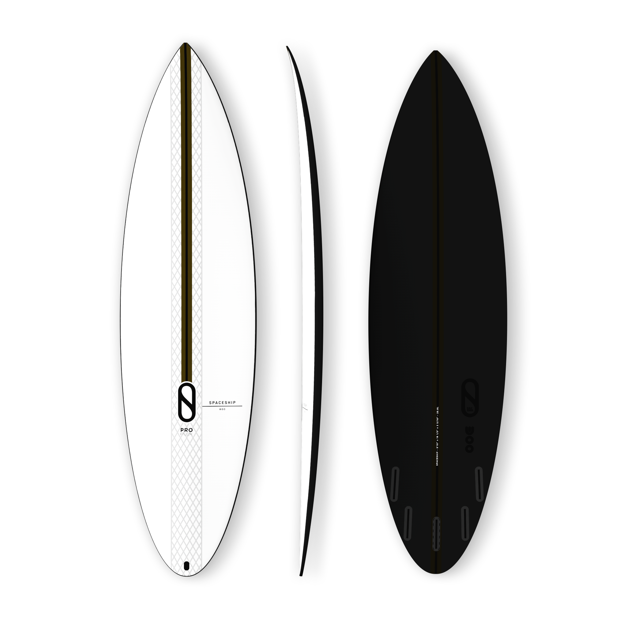 Firewire Slater Designs Spaceship tavola surf nera 5'6" I-Bolic 2.0