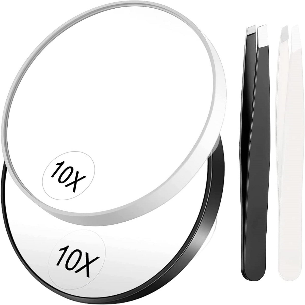 NEW-Vi Beauty Mirror Milishow Magnifying Mirror specchio 10x con pinzetta