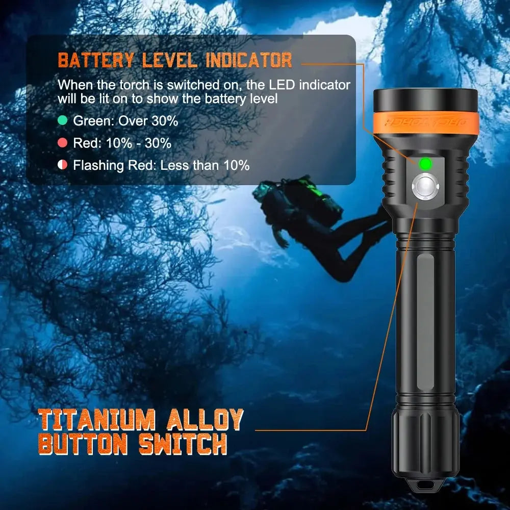 OrcaTorch Recreational Diving D850 torcia subacquea 2500 lumen fascio 6°