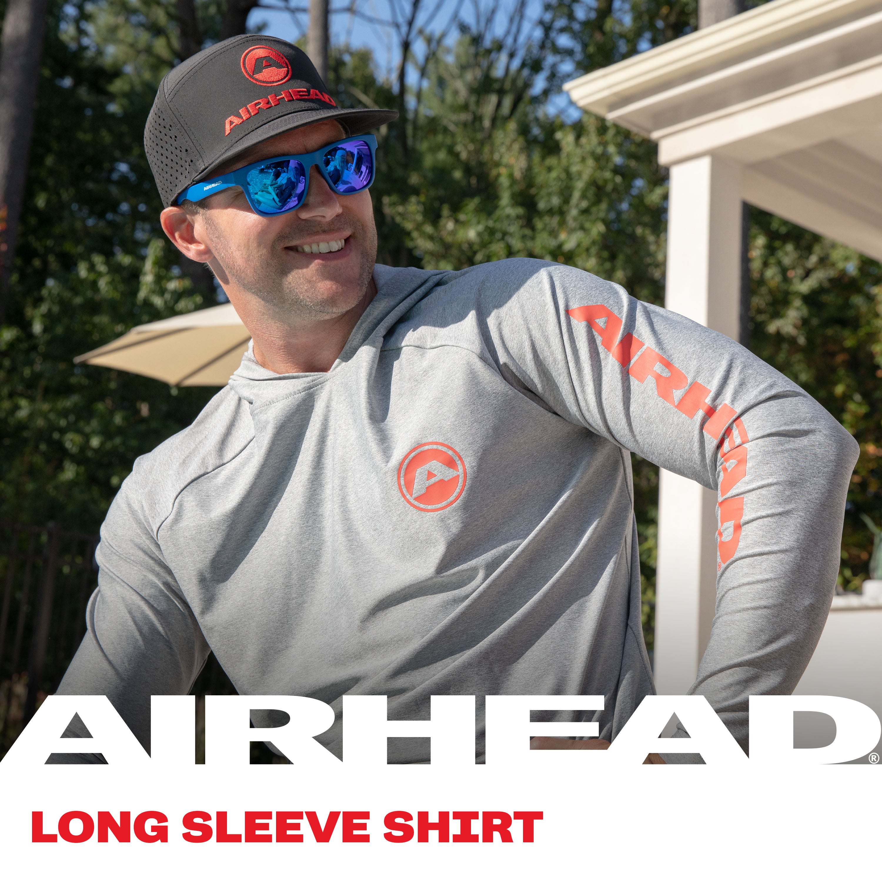 AIRHEAD Boating Accessories Long Sleeve Shirt maglia maniche lunghe grigia mélange taglia S-XXL UPF 50+