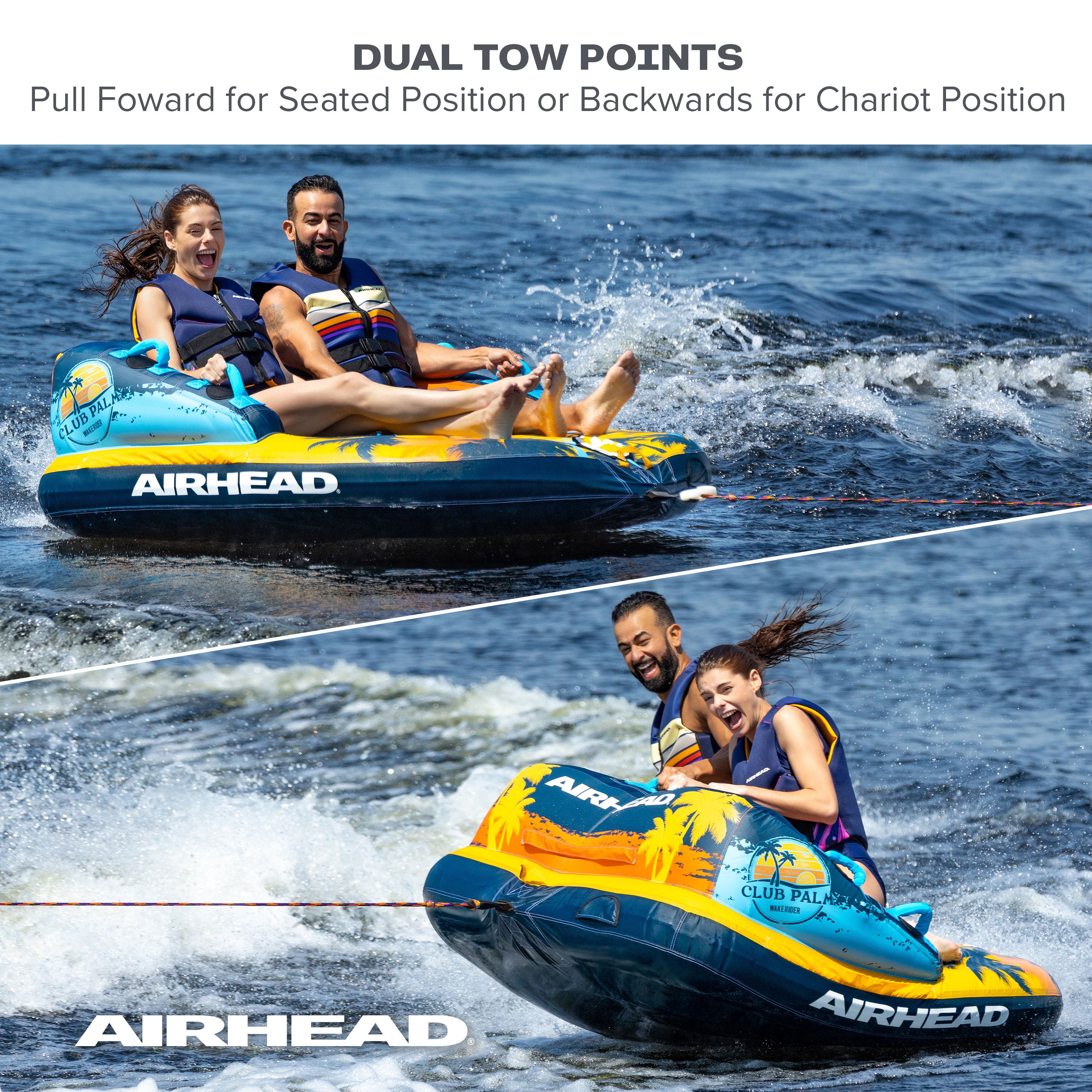 AIRHEAD Towable Tubes Club Palm ciambella trainabile 1-2 persone