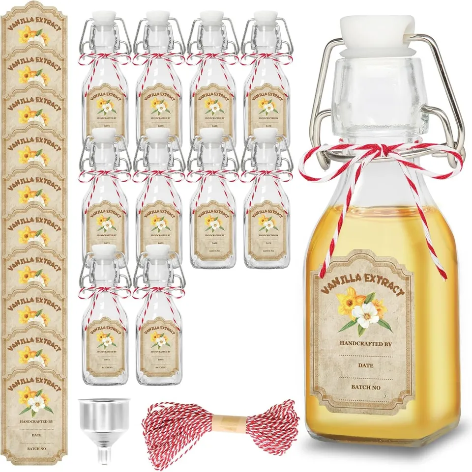NEW-Vi Glass Bottles bottiglie in vetro 4 oz 10 pezzi tappo meccanico