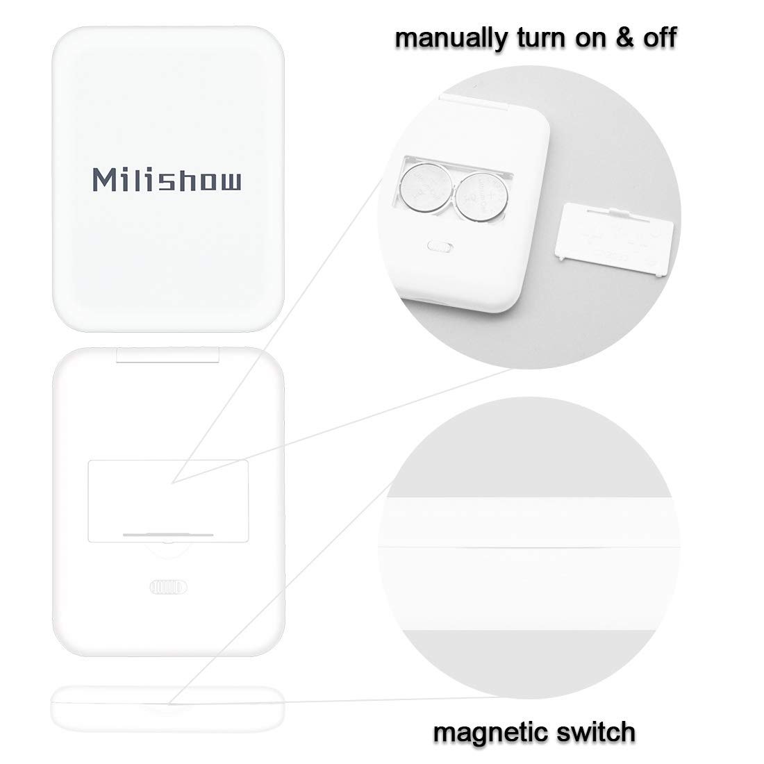 NEW-Vi Beauty Mirror Milishow Magnifying Mirror specchio bianco con LED
