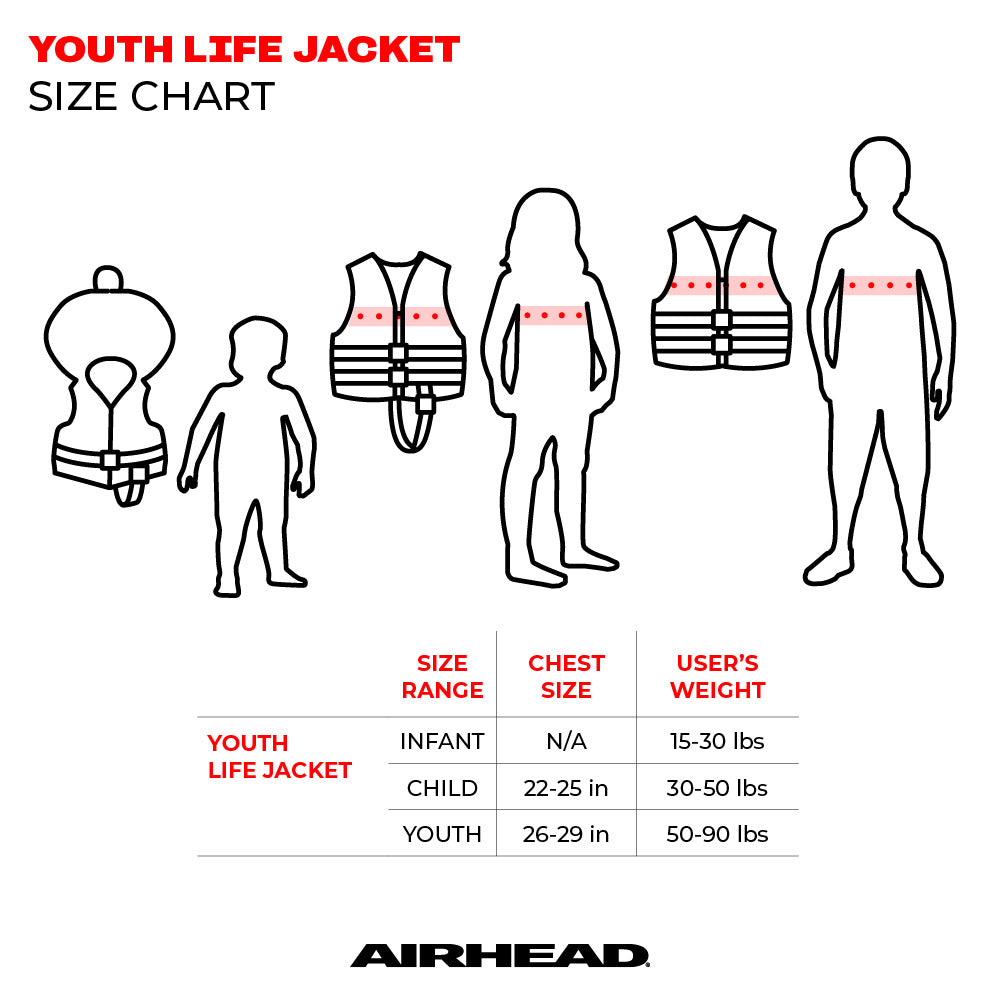 AIRHEAD Life Jackets & Safety Gear Stars & Stripes General Boating Life Jacket Vest giubbotto salvagente Child