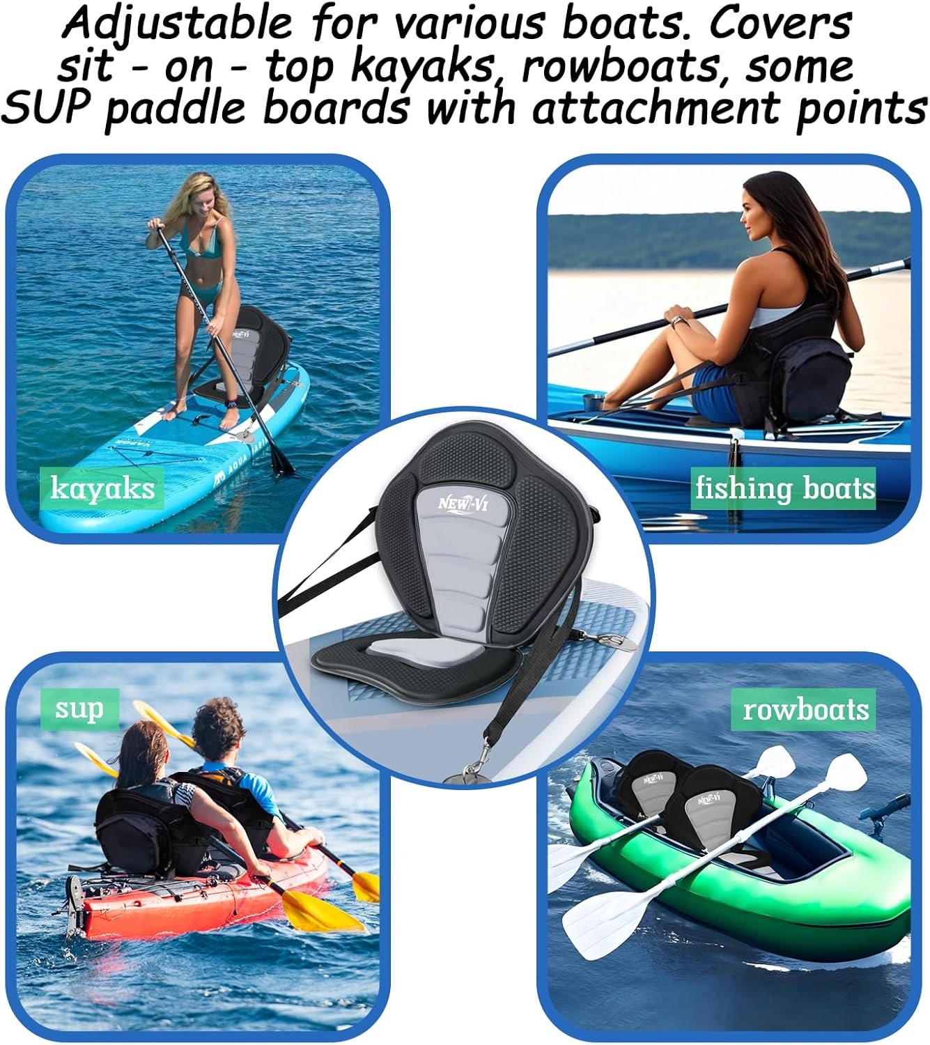 NEW-Vi Kayak Seat sedile kayak con schienale alto regolabile