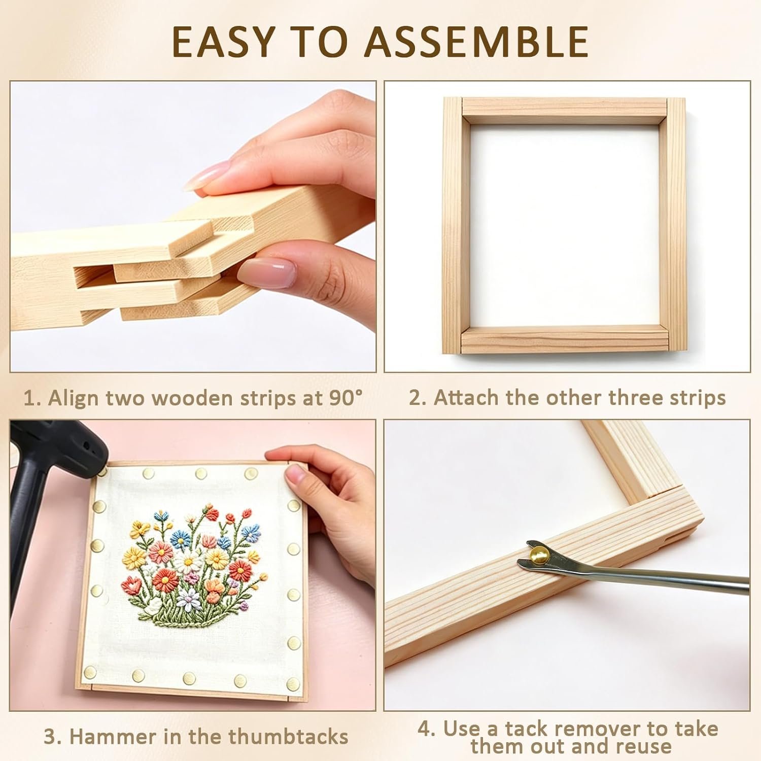NEW-Vi Embroidery & Needlework stretcher bars telai ricamo 16 pezzi