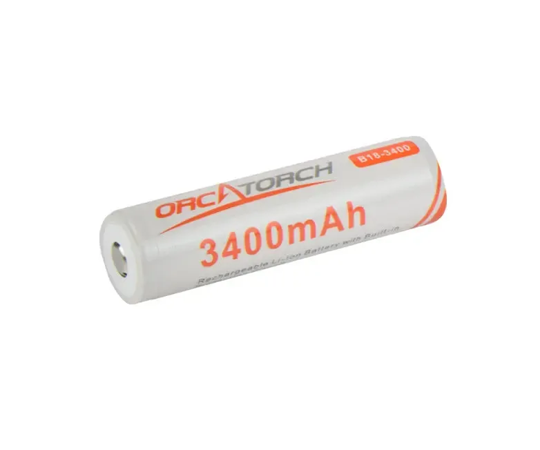 OrcaTorch Batteries & Chargers 18650 batteria ricaricabile 3400 mAh