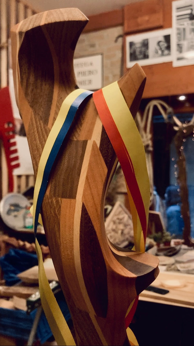 Il Forcolaio Matto Forcola Carnival Forcola in legno 67 cm Arlecchino