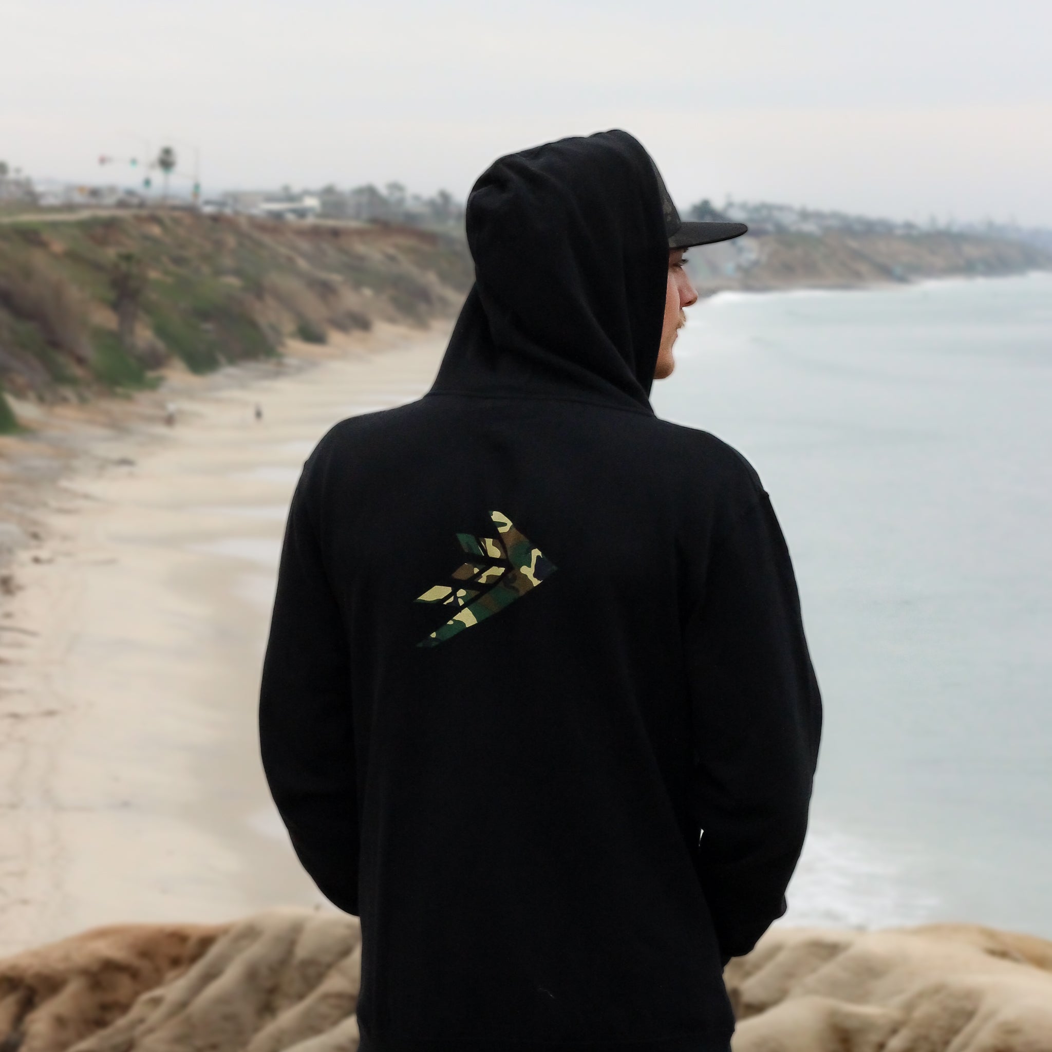 Firewire Clothing Icon Fleece Hoodie felpa nera con zip