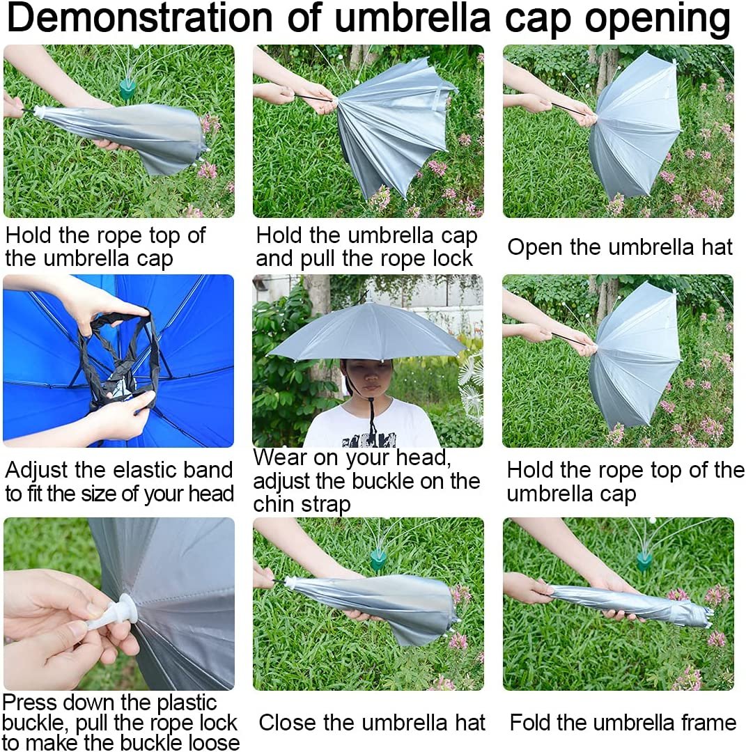 NEW-Vi Umbrella Hat cappello ombrello blu con presa d’aria