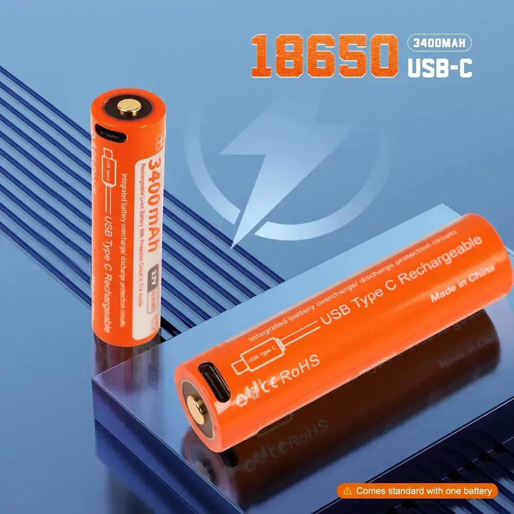 OrcaTorch Recreational Diving GuideBeam MK1 torcia subacquea 1 batteria 3400 mAh, laser verde