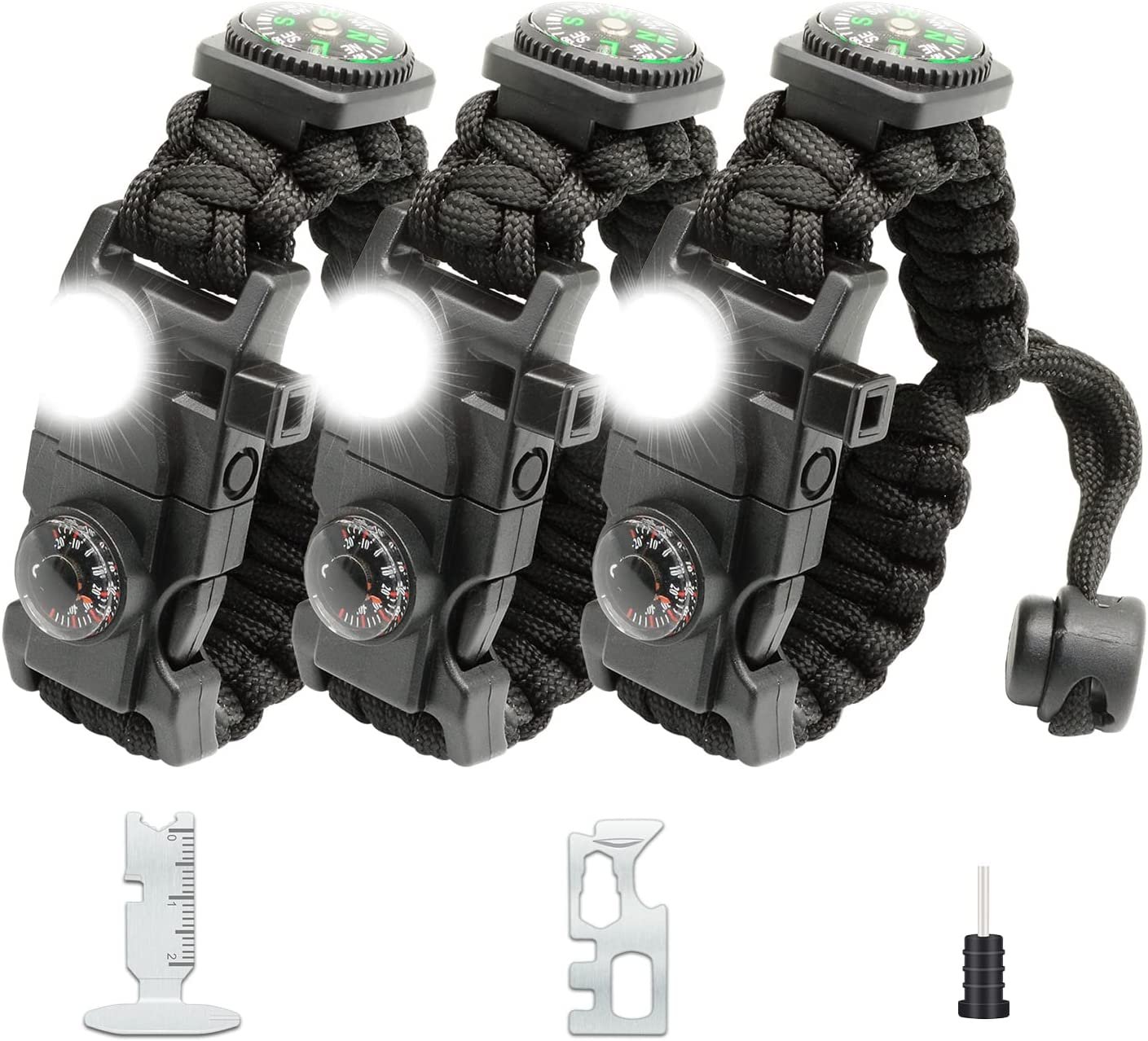 NEW-Vi Survival Paracord Bracelet 20 in 1 bracciale survival regolabile