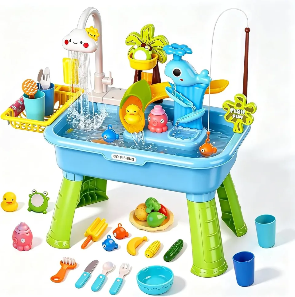 NEW-Vi Water Play Table tavolo acqua blu con pompa