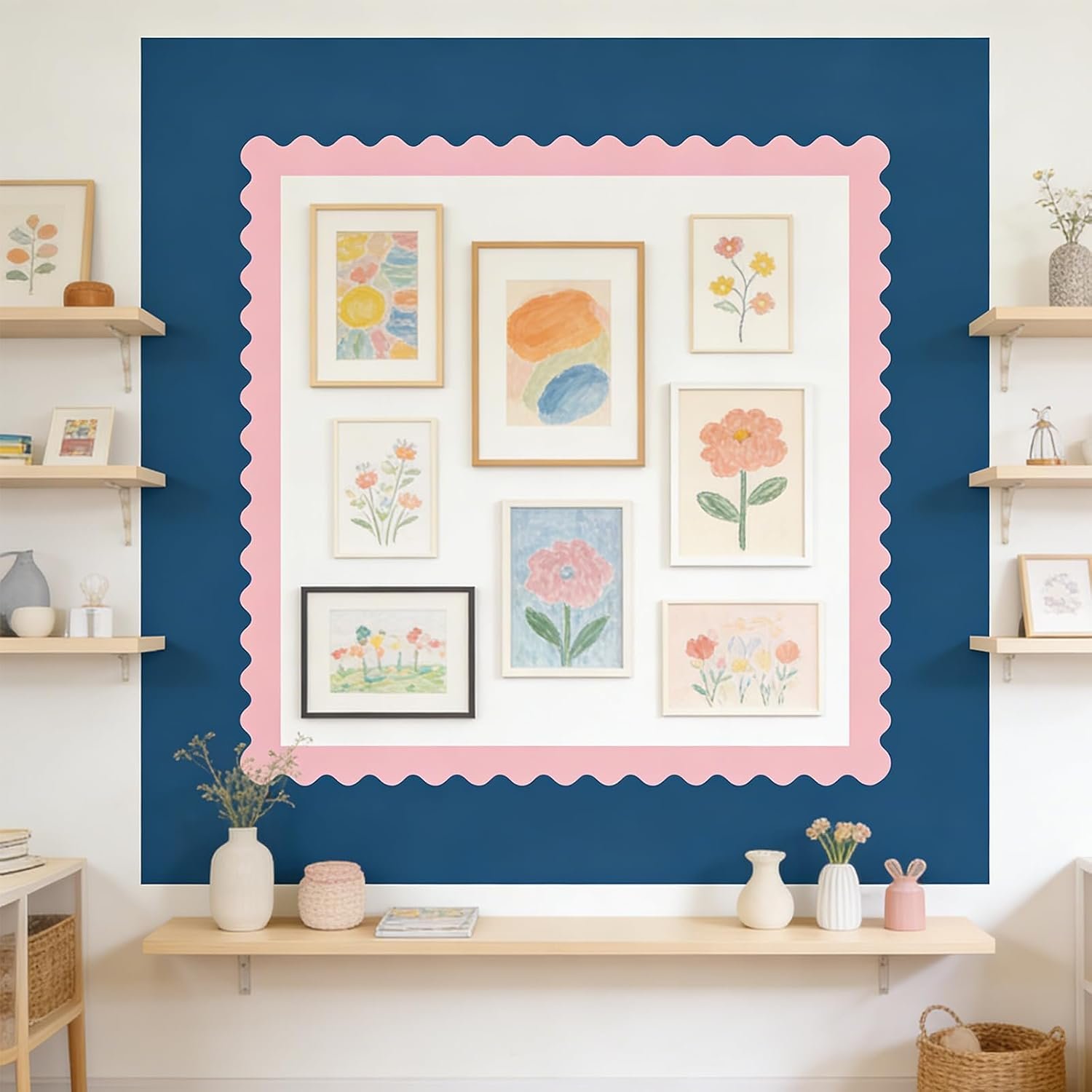 NEW-Vi Bulletin Board Borders bordi smerlati per bacheca, 240 piedi, 6 colori