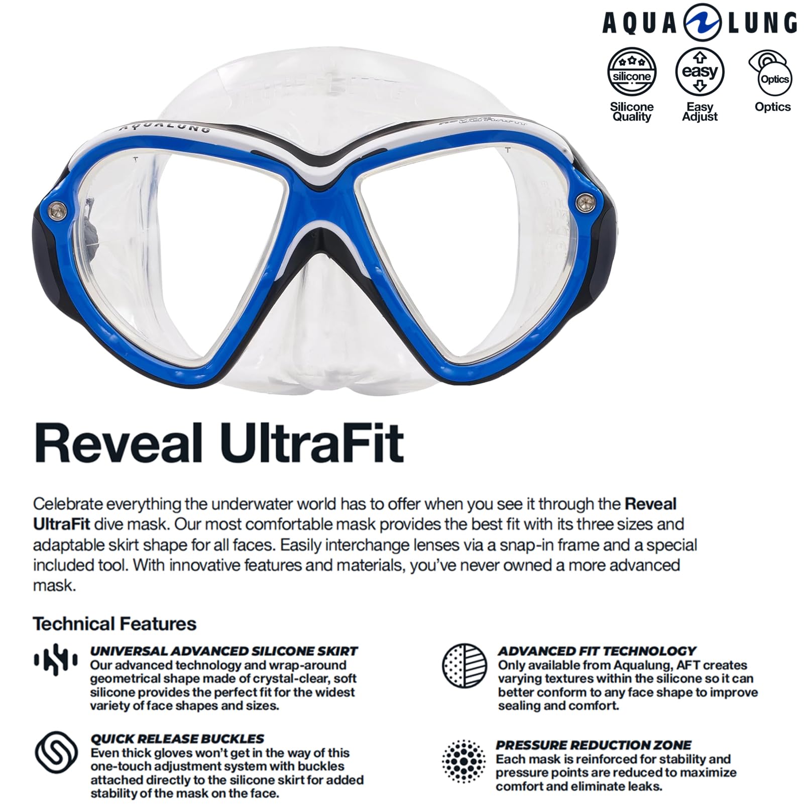 Aqualung Maschere da immersione REVEAL ULTRAFIT maschera sub