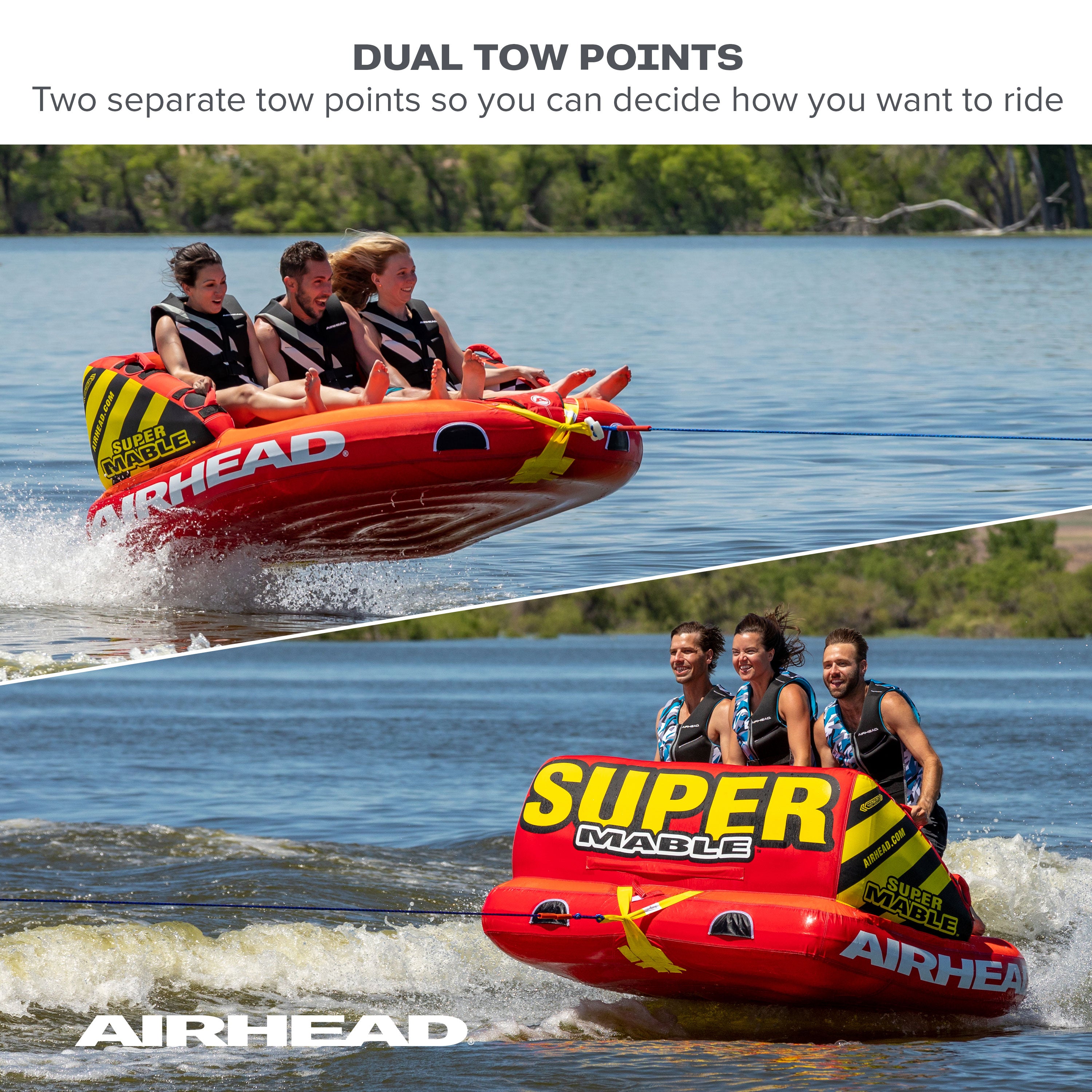 AIRHEAD Towable Tubes Super Mable ciambella trainabile 3 persone