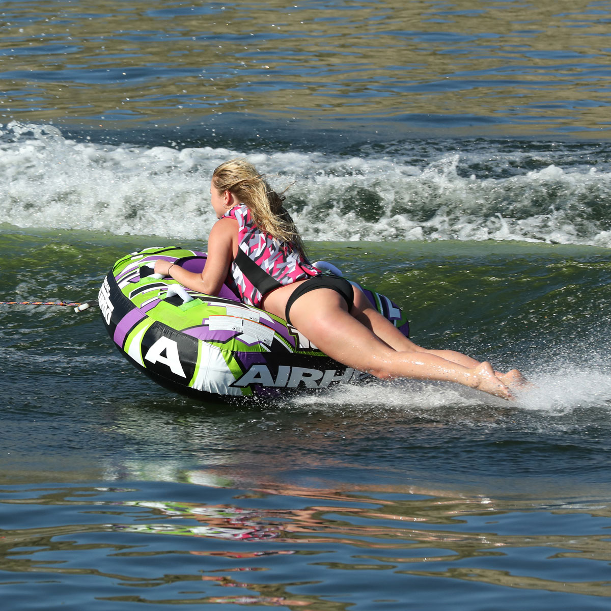 AIRHEAD Towable Tubes Turbo Blast ciambella trainabile 1 posto viola e gialla