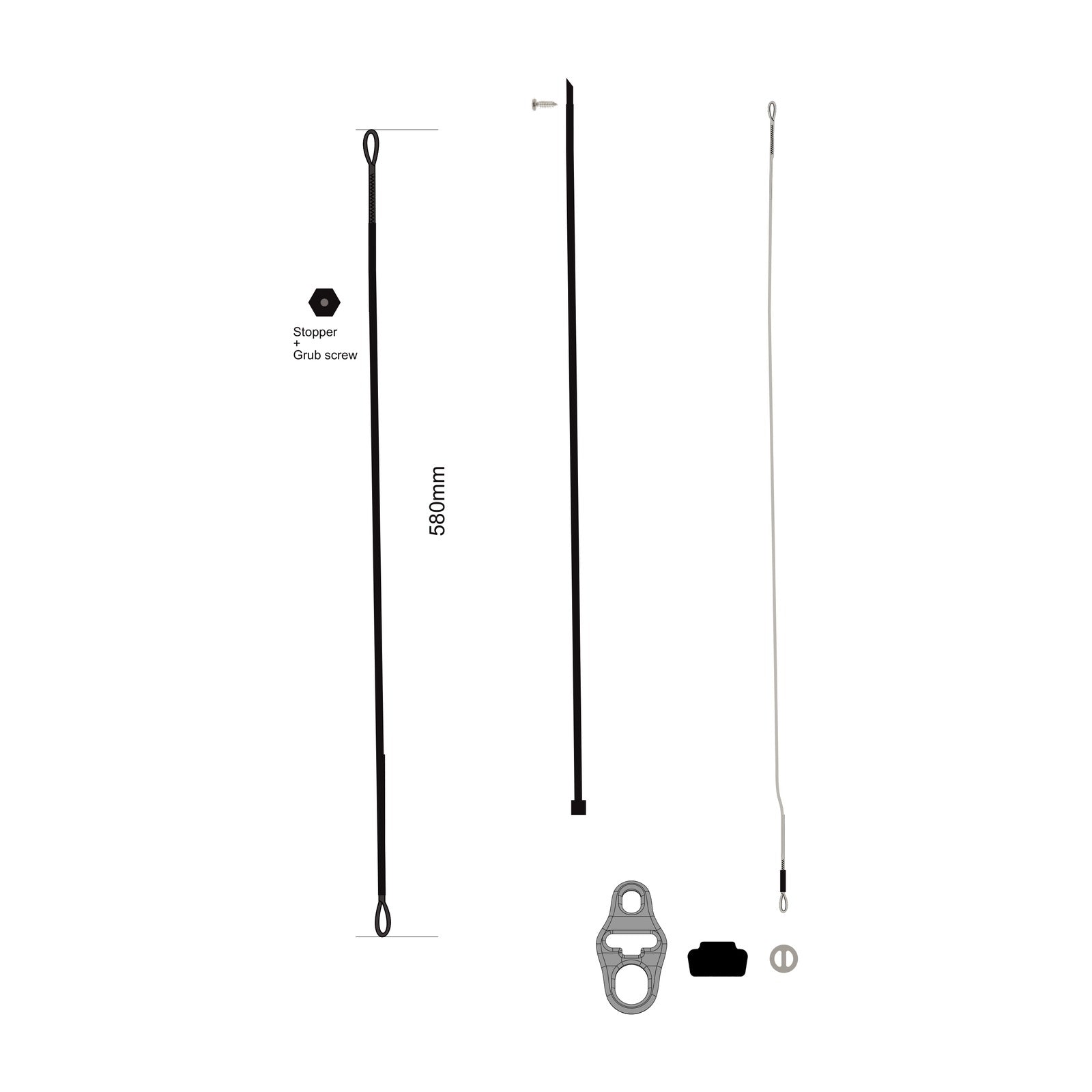 Airush Spare Parts DEPOWER LINE + FLAGGING LINE WITH TUBE - MAGNUM v2 ricambio