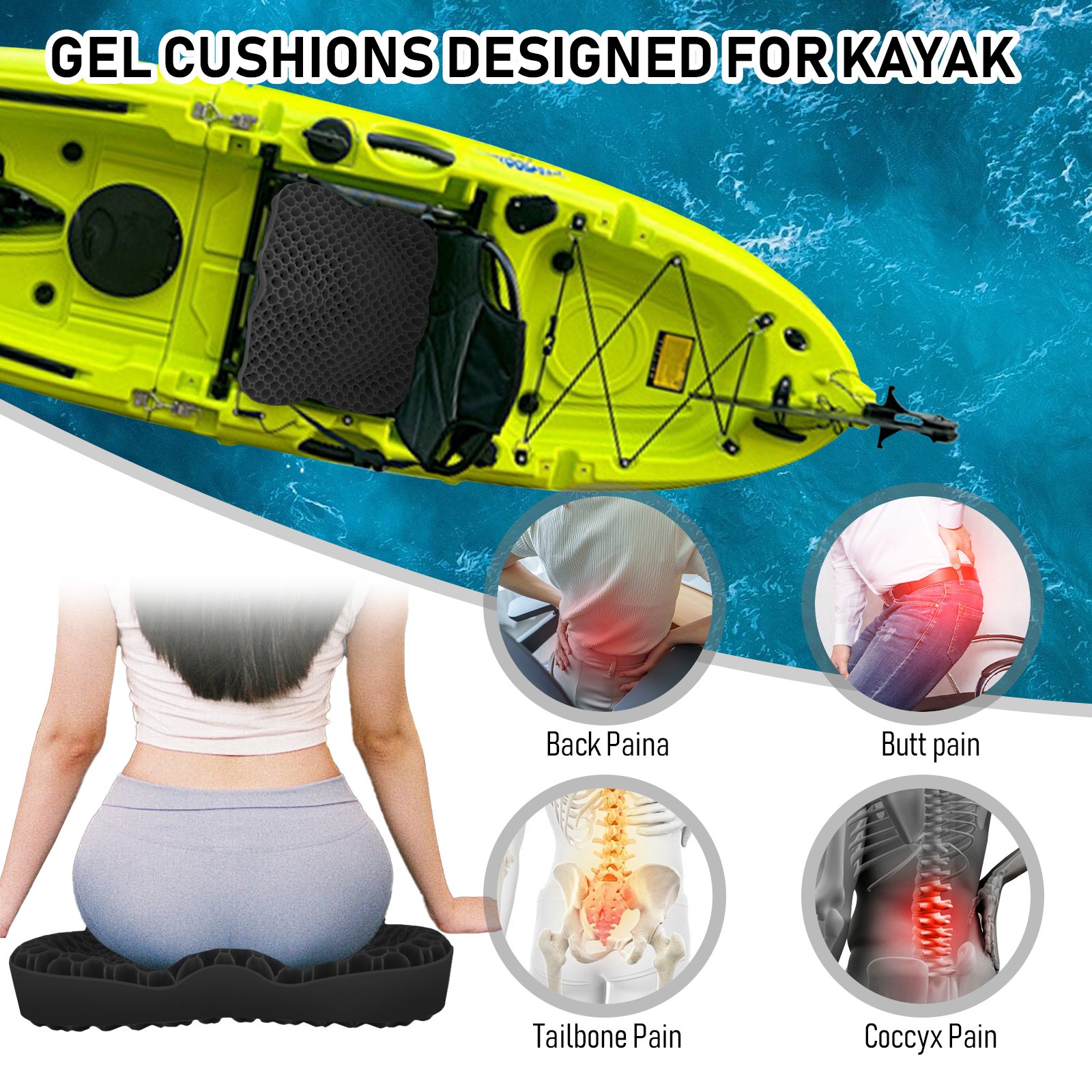 NEW-Vi Kayak Seat Cushion cuscino sedile kayak in gel