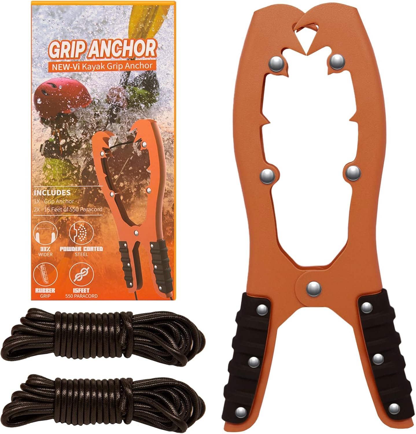 NEW-Vi Kayak Anchor Grip pinza per ancora da kayak con paracord 16,4 piedi