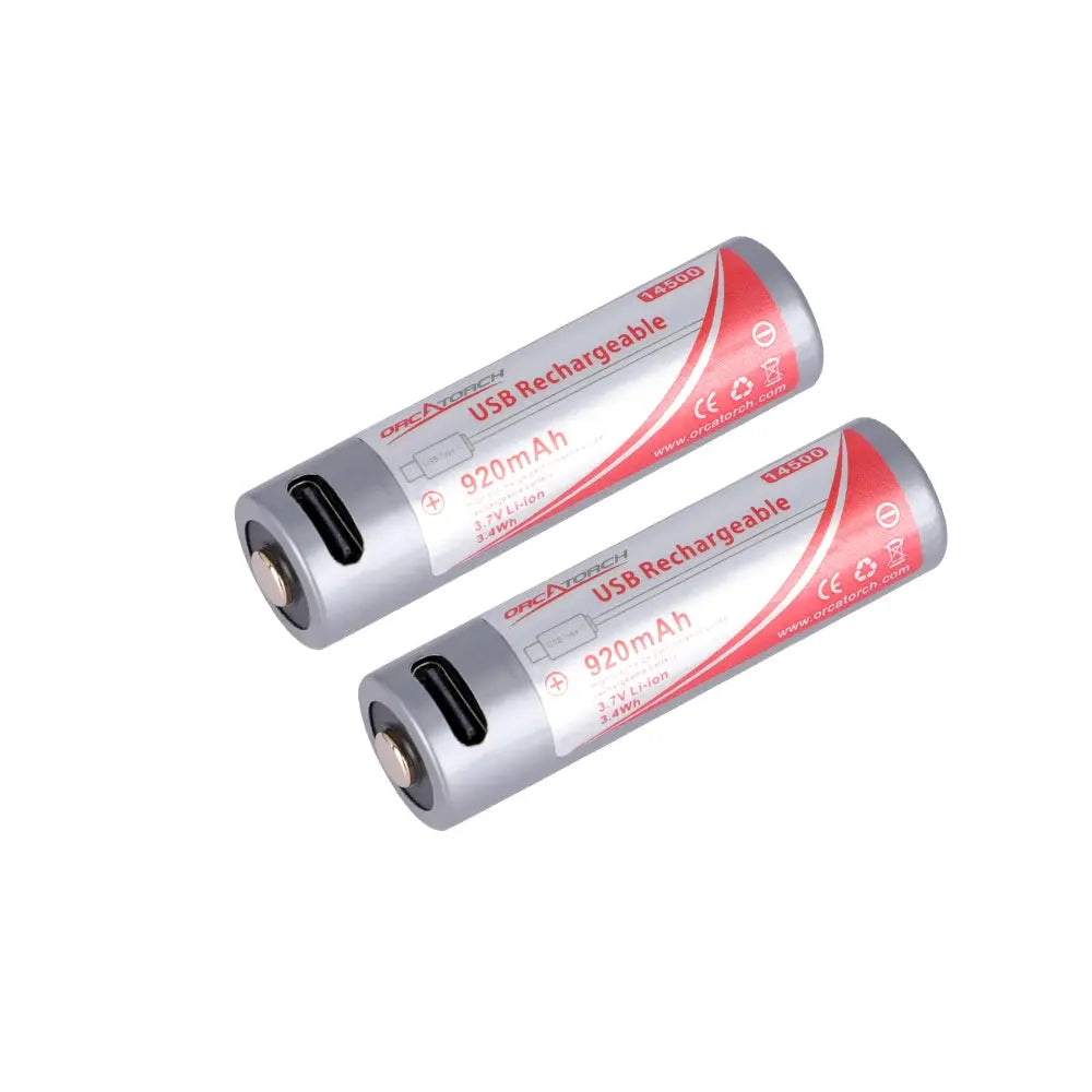 OrcaTorch Batteries & Chargers 14500 batteria USB-C 920 mAh 1 pezzo