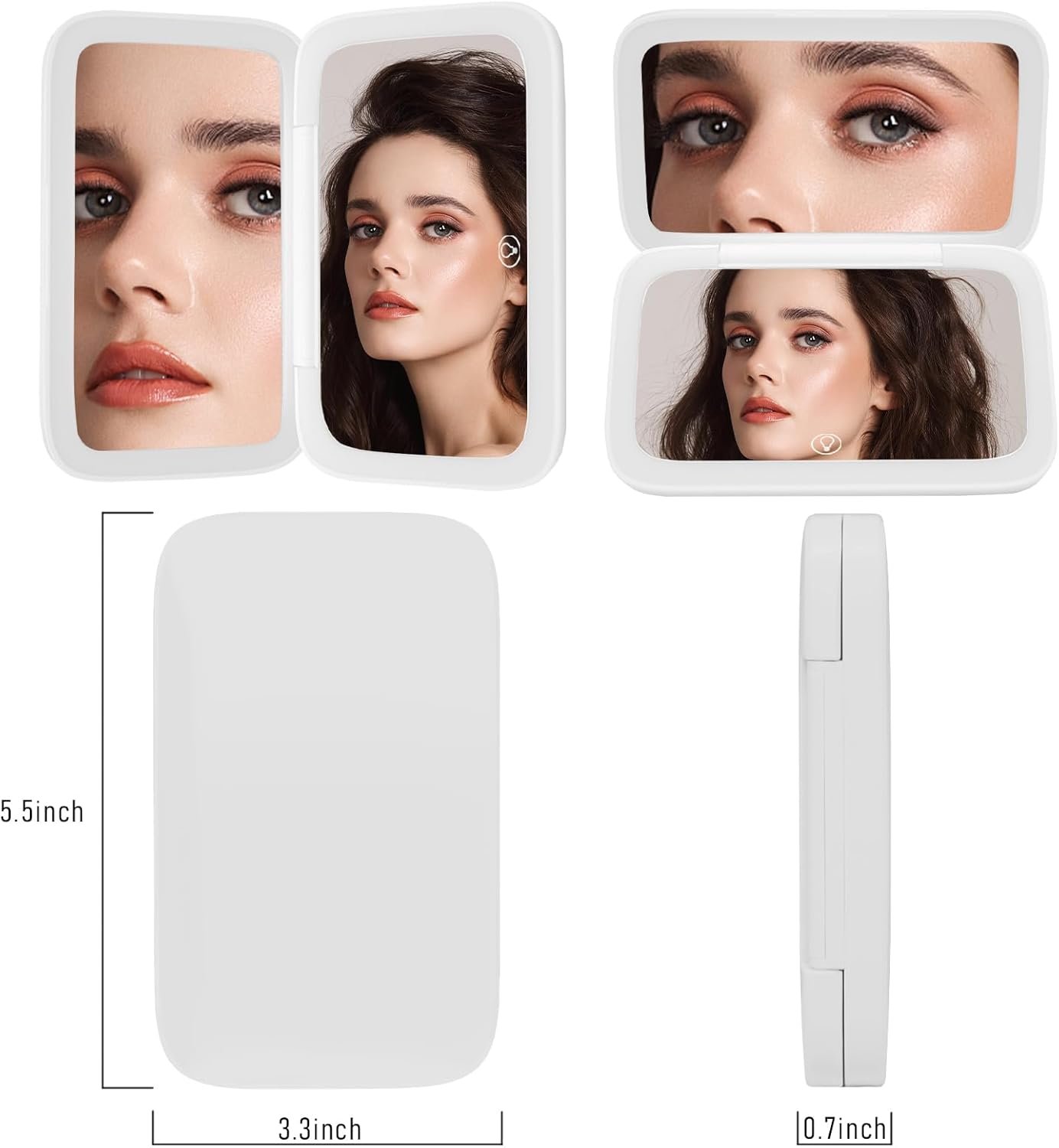 NEW-Vi Beauty Mirror specchio trucco da viaggio 1x/8x bianco
