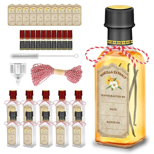 NEW-Vi Glass Bottles bottiglie per estratto di vaniglia 5 oz, 10 pezzi