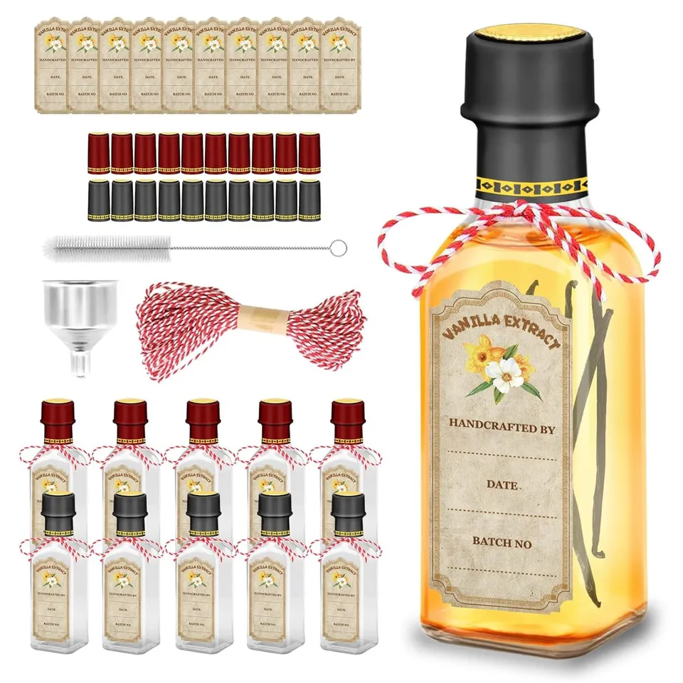 NEW-Vi Glass Bottles bottiglie per estratto di vaniglia 5 oz, 10 pezzi
