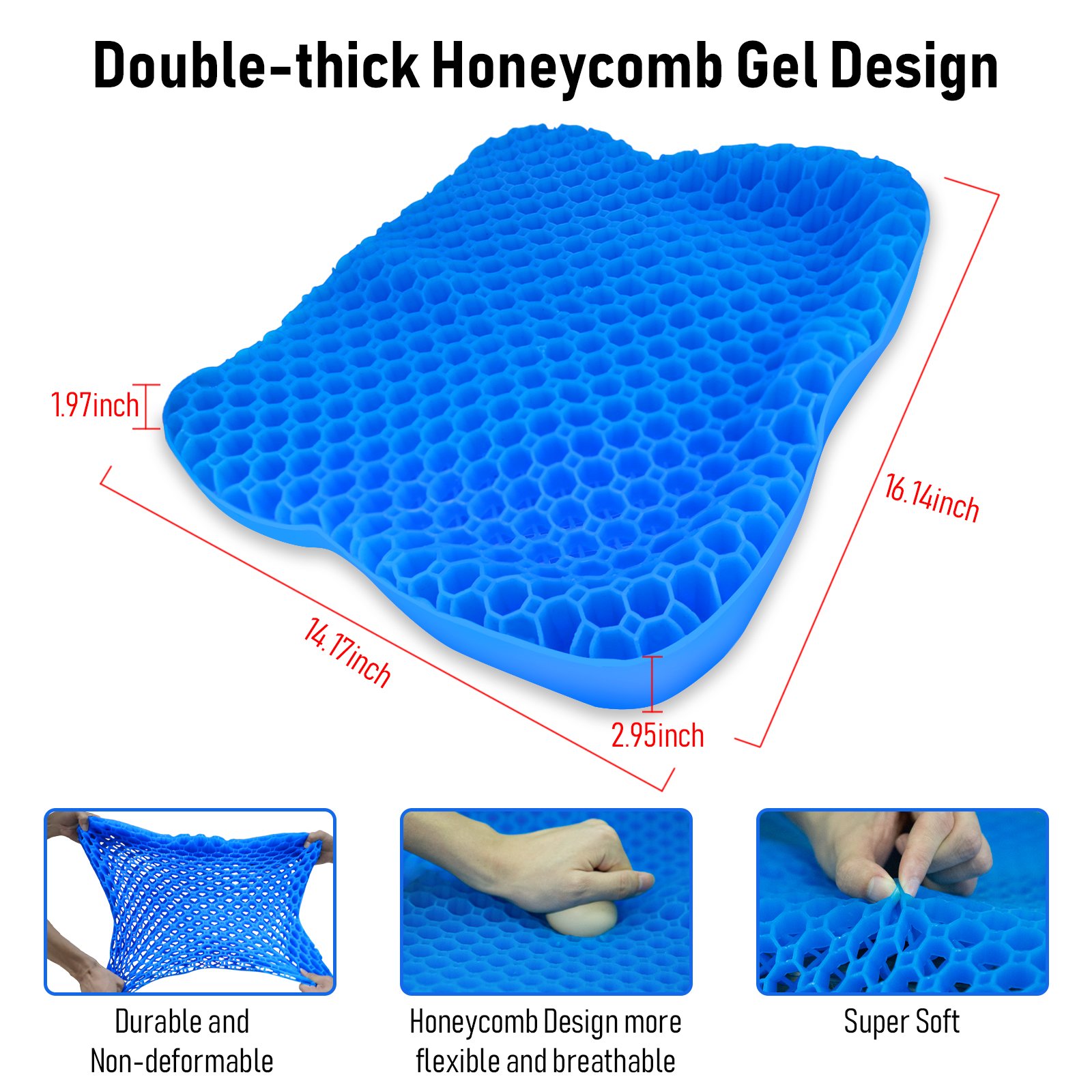 NEW-Vi Kayak Seat Cushion cuscino per kayak in gel antiscivolo