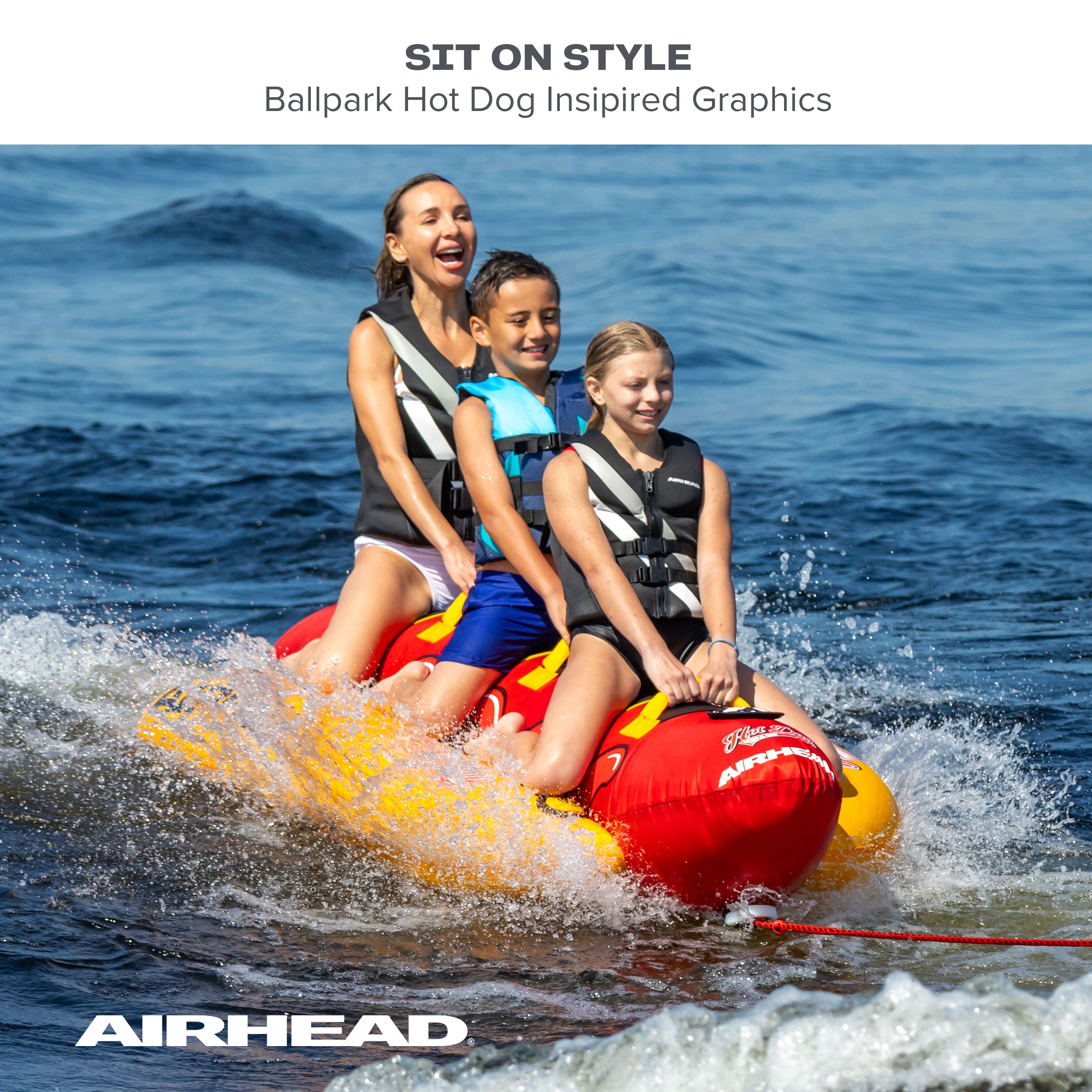 AIRHEAD Towable Tubes Triple Dog trainabile da traino per 3 persone