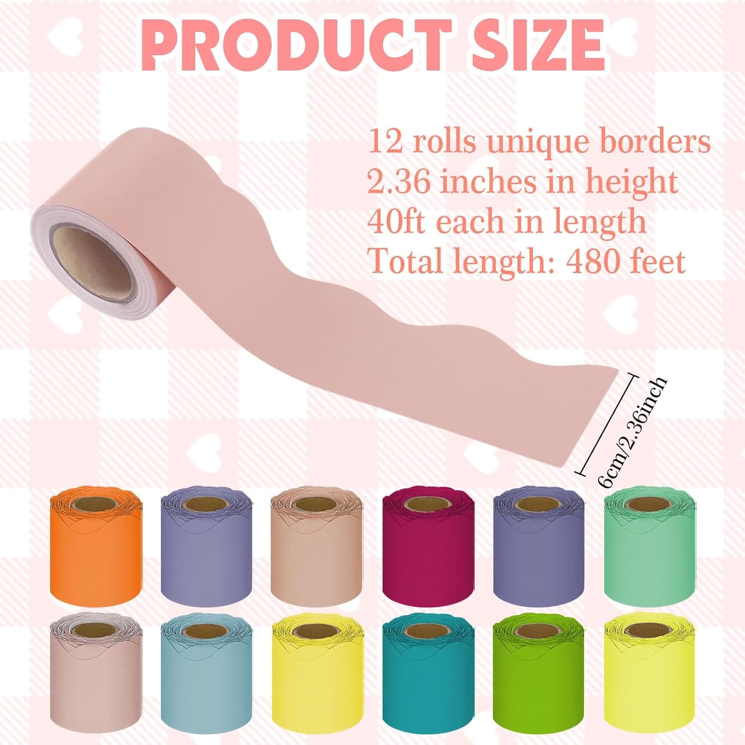 NEW-Vi Bulletin Board Borders bordi per bacheca ondulati, 12 rotoli