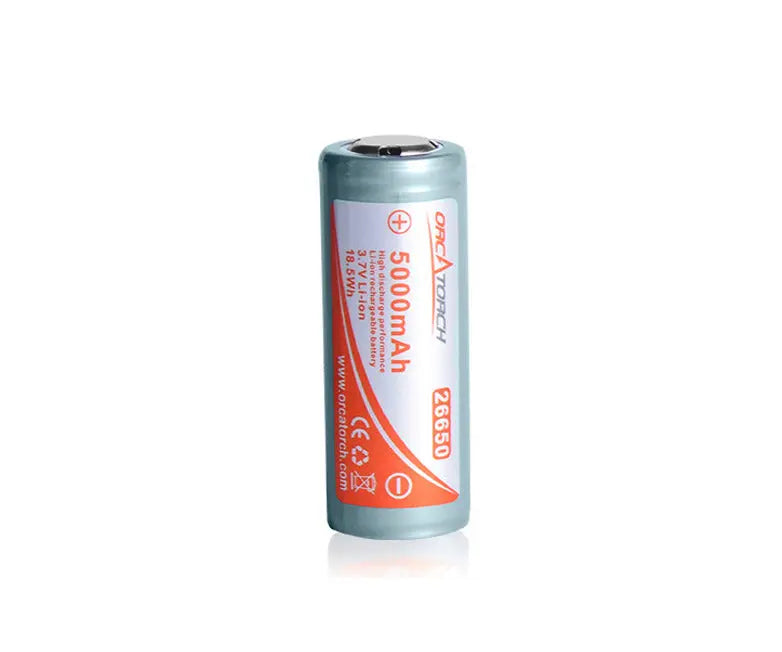 OrcaTorch Batteries & Chargers 26650 batteria 5000 mAh ricaricabile