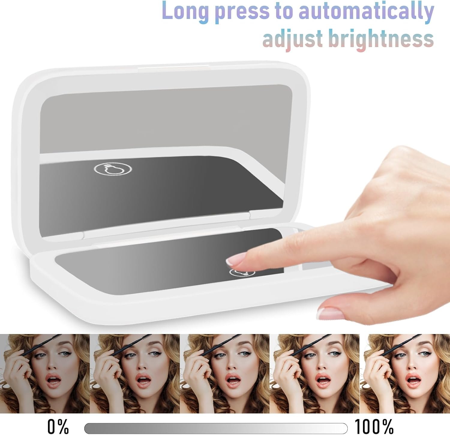 NEW-Vi Beauty Mirror specchio trucco da viaggio 1x/8x bianco