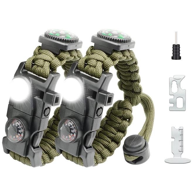 NEW-Vi Survival Paracord Bracelet 20 in 1 bracciale survival regolabile