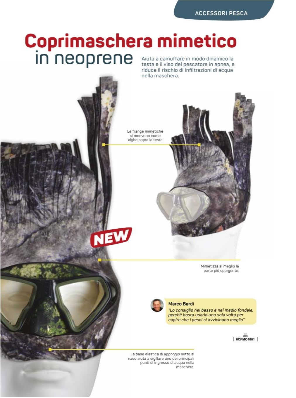 C4 Neoprene Accessories coprimaschera mimetico per apnea