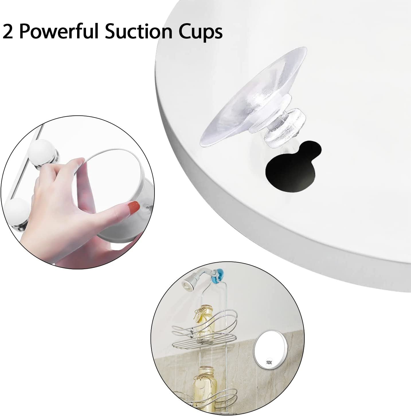 NEW-Vi Beauty Mirror Milishow Magnifying Mirror specchio 10x con pinzetta