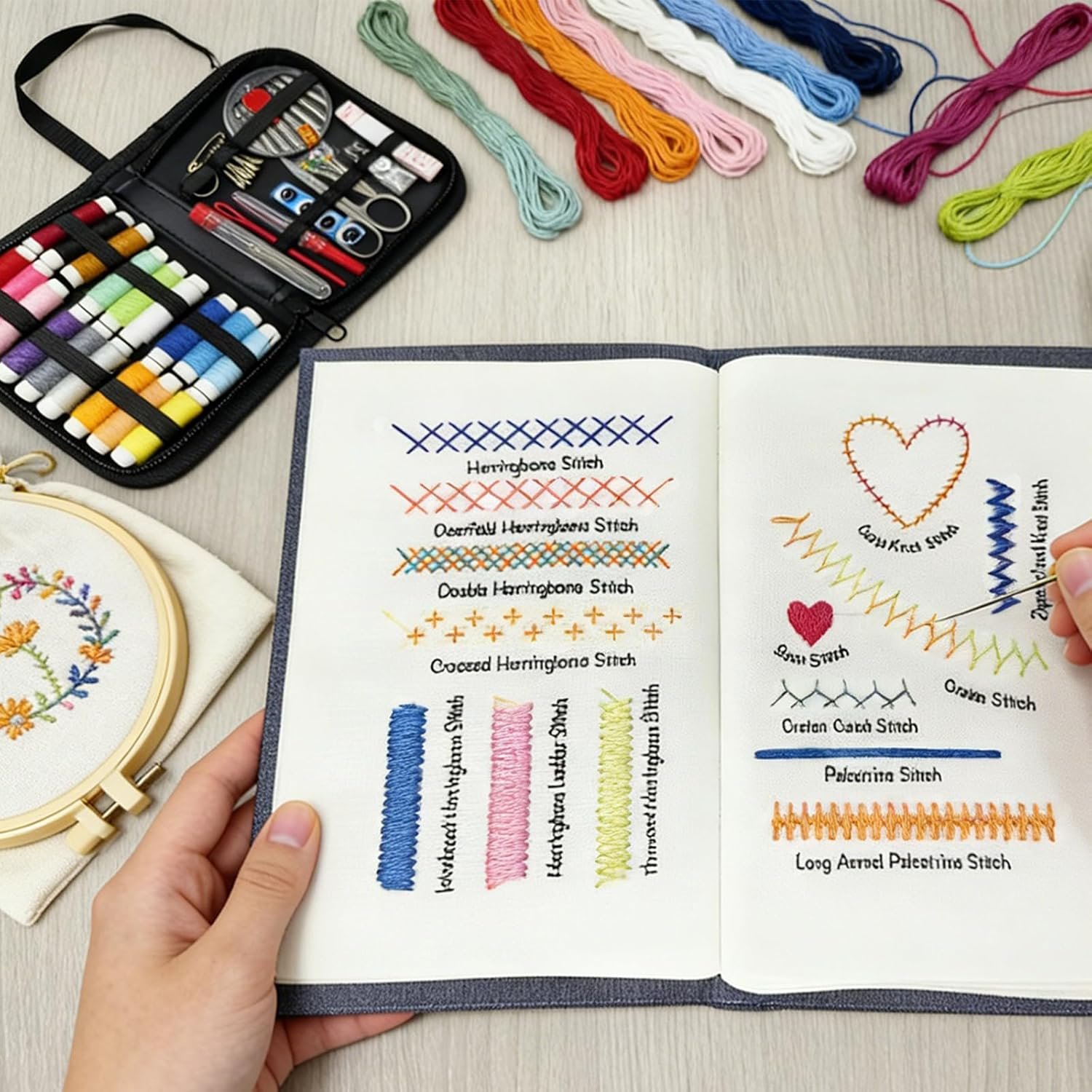 NEW-Vi Embroidery & Needlework kit ricamo 106 punti 86 pezzi