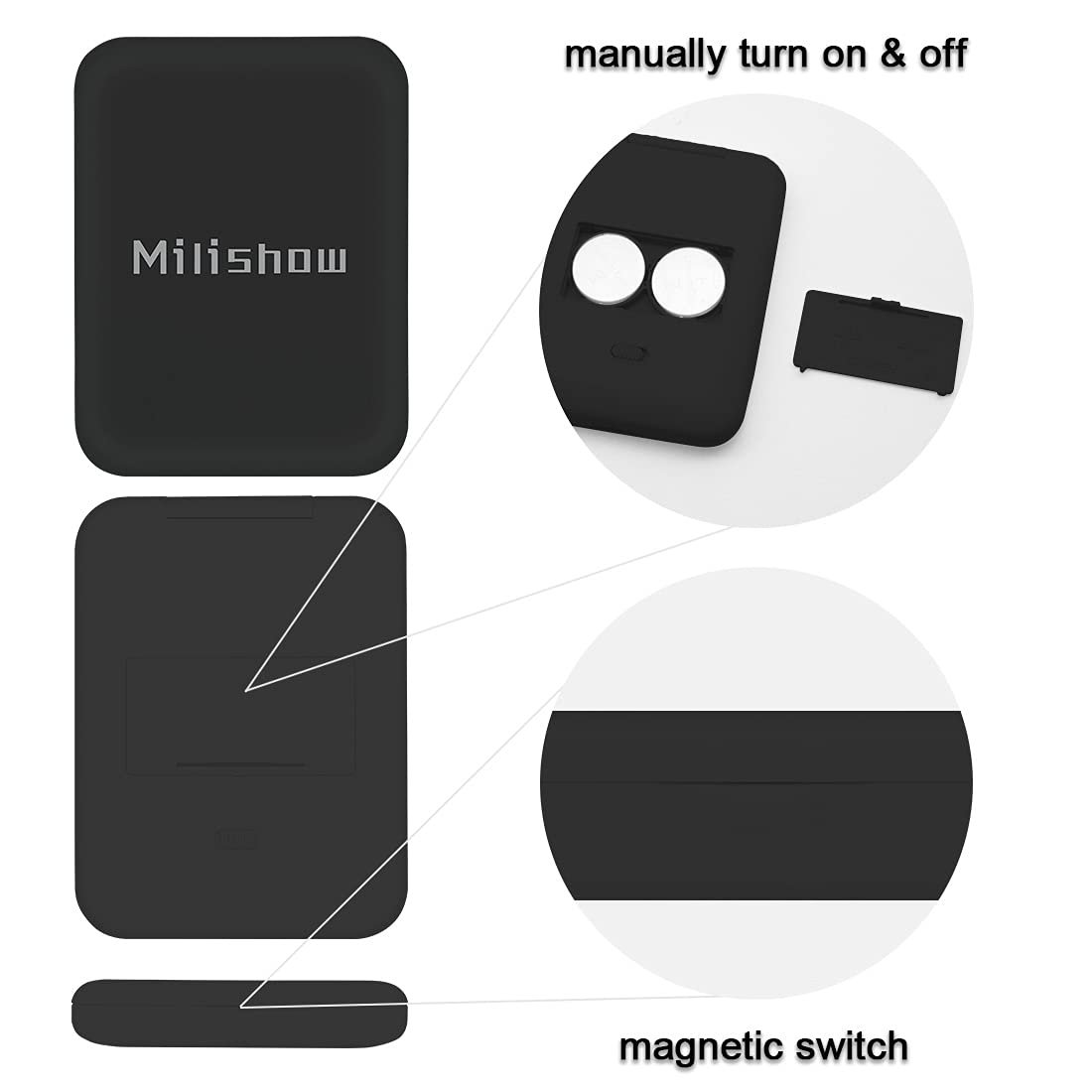 NEW-Vi Beauty Mirror Milishow specchio ingranditore nero