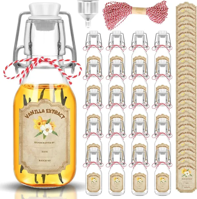 NEW-Vi Glass Bottles 4 oz bottiglie vetro swing top 20 pezzi