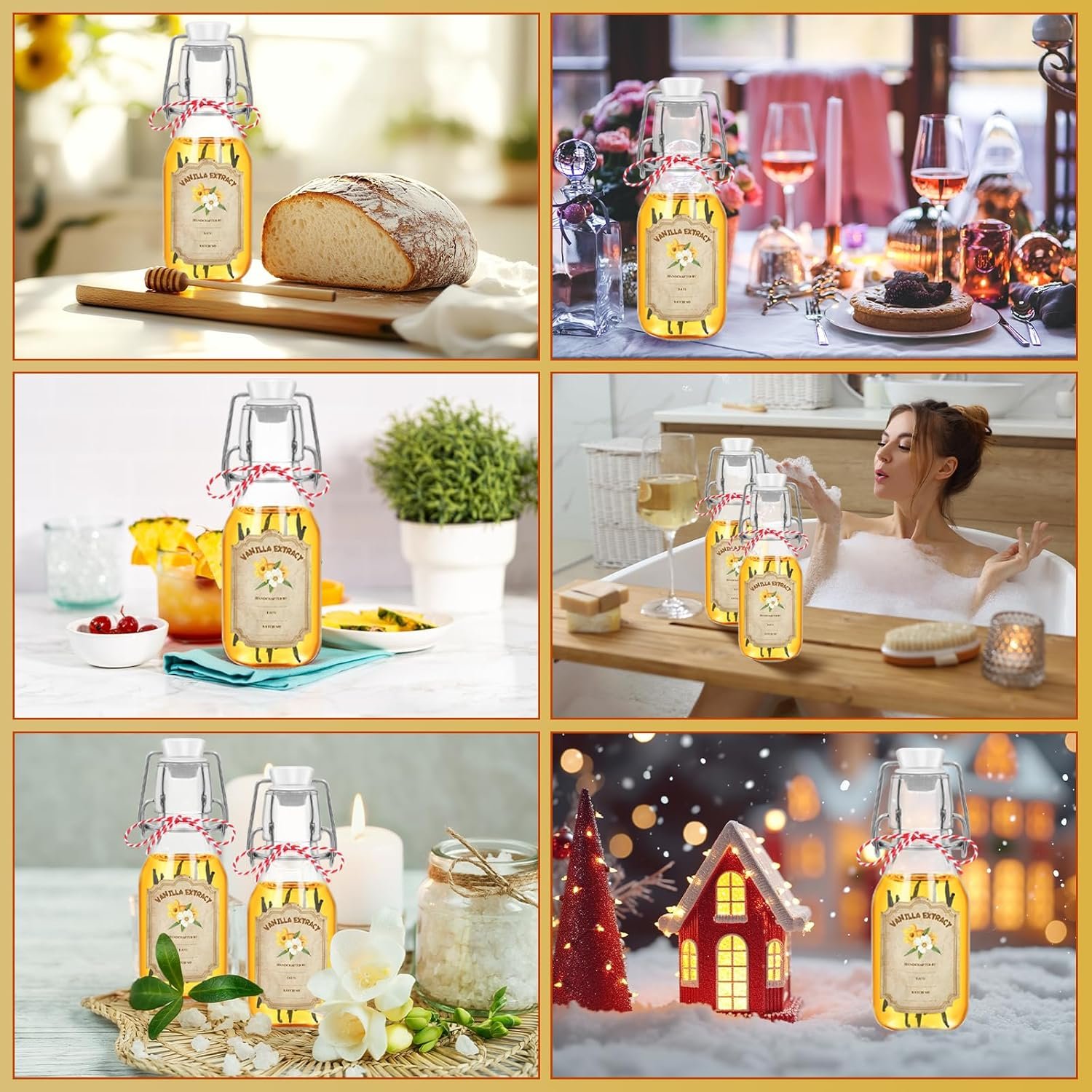 NEW-Vi Glass Bottles 4 oz bottiglie vetro swing top 20 pezzi