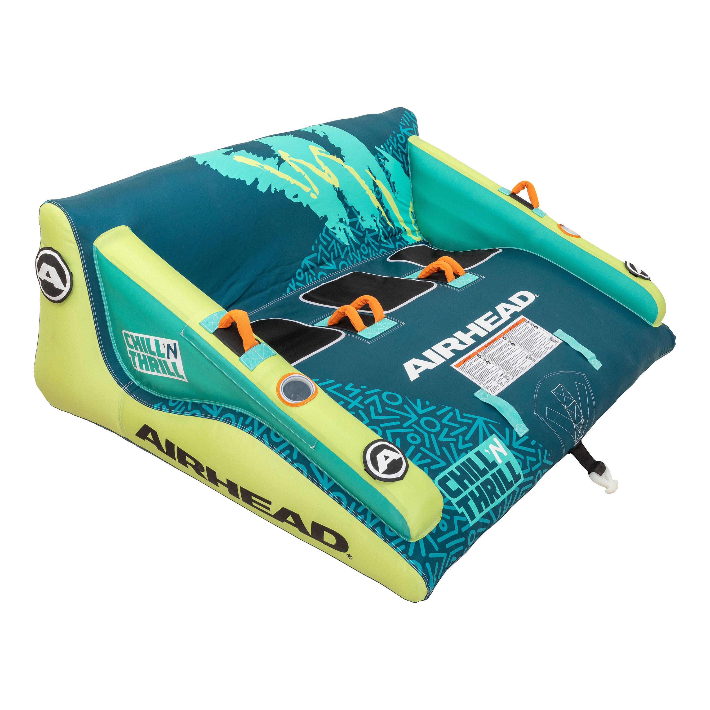 AIRHEAD Towable Tubes Chill 'N Thrill gonfiabile trainabile 1-3 posti con schienale