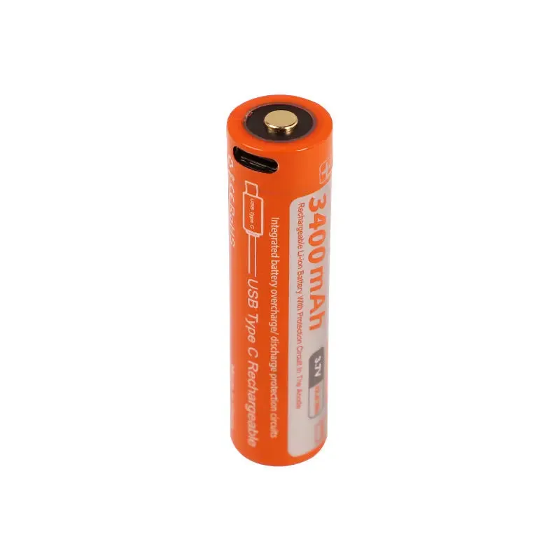 OrcaTorch Batteries & Chargers 18650 Batteria USB-C 3400 mAh